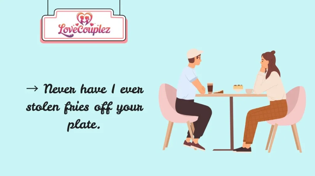 Food & Drink Never Have I Ever Questions for Couples