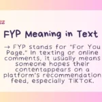 FYP Meaning in Text