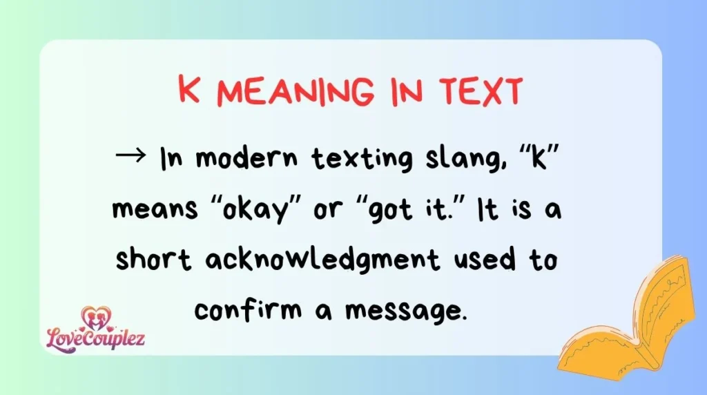 K Meaning in Text