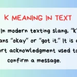 K Meaning in Text