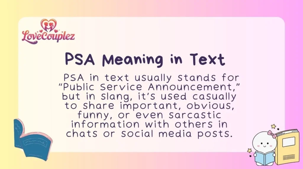 PSA Meaning in Text