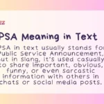 PSA Meaning in Text