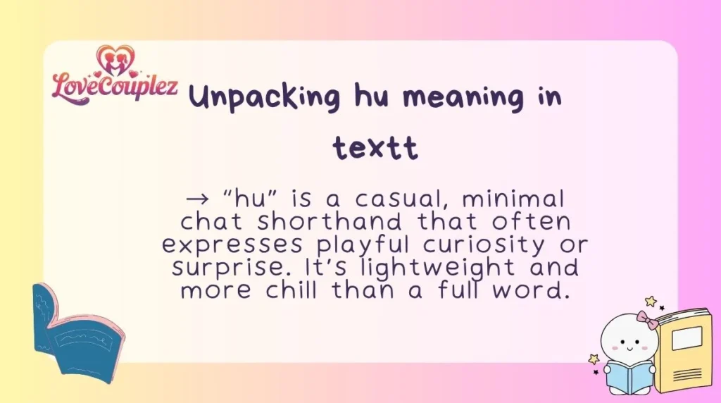 Unpacking hu meaning in textt
