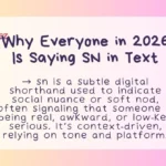 Why Everyone in 2026 Is Saying SN in Text